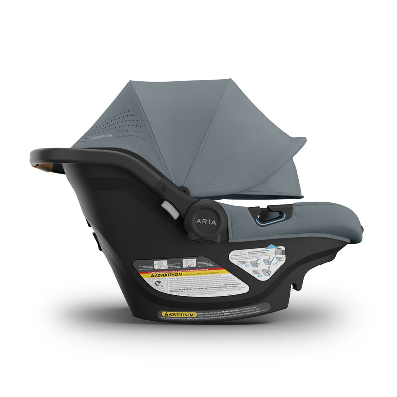 The Uppababy Aria V2 Infant Car Seat in Callum adapts perfectly as an infant car seat for newborns.