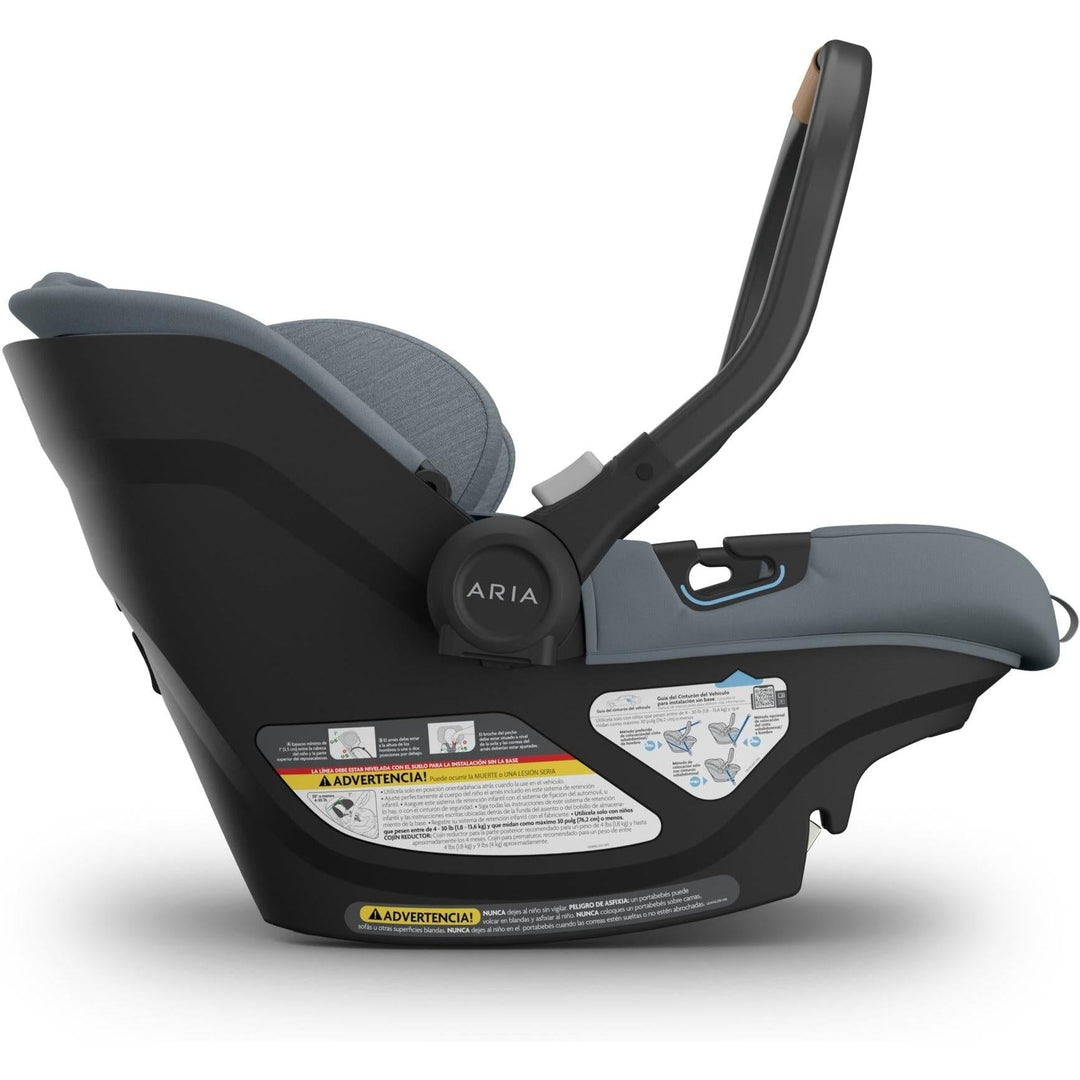 Uppababy Aria V2 Infant Car Seat in Callum ensures safety and style for baby car seat adventures.