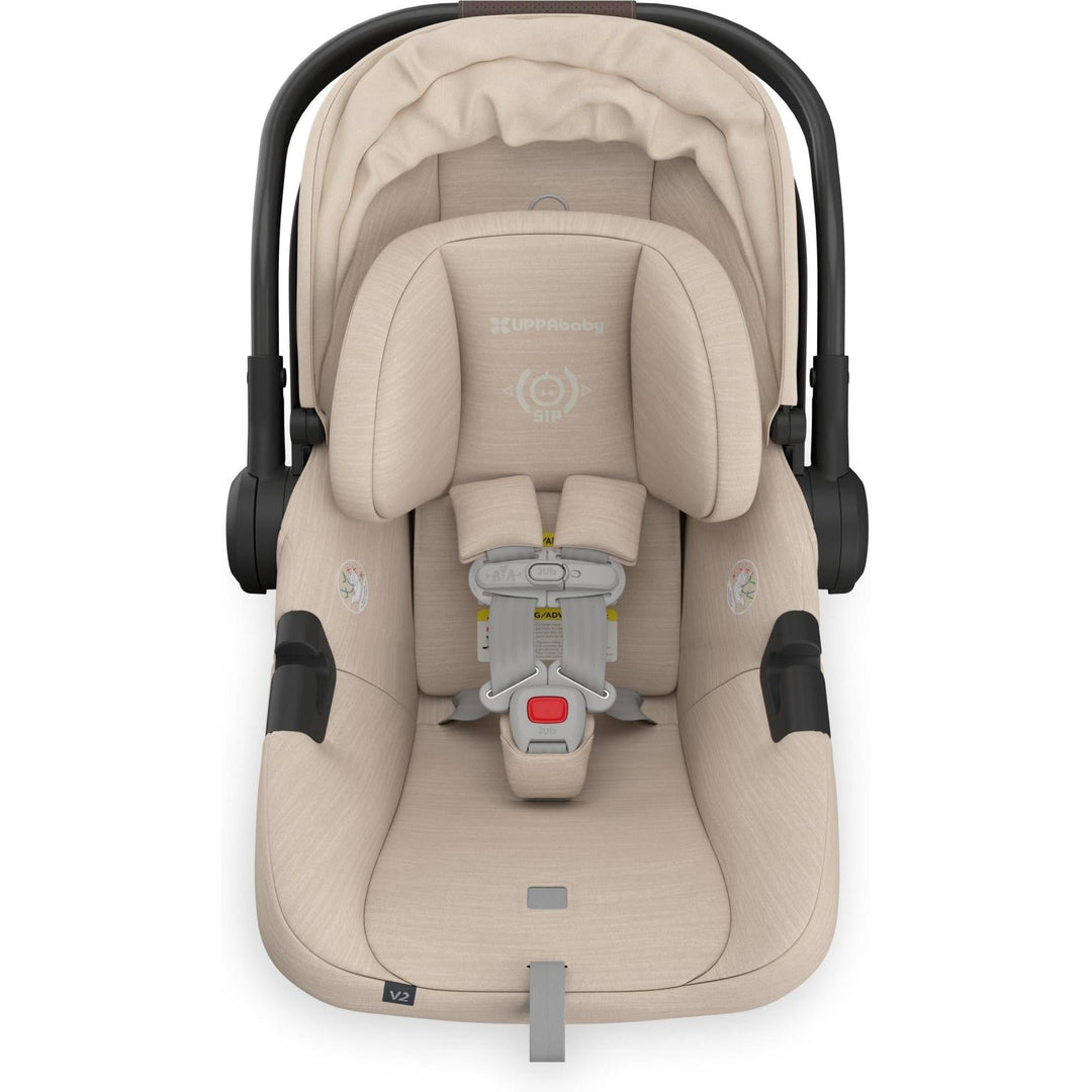 The Uppababy Aria V2 Infant Car Seat in Declan ensures lasting comfort for your little one on every trip.