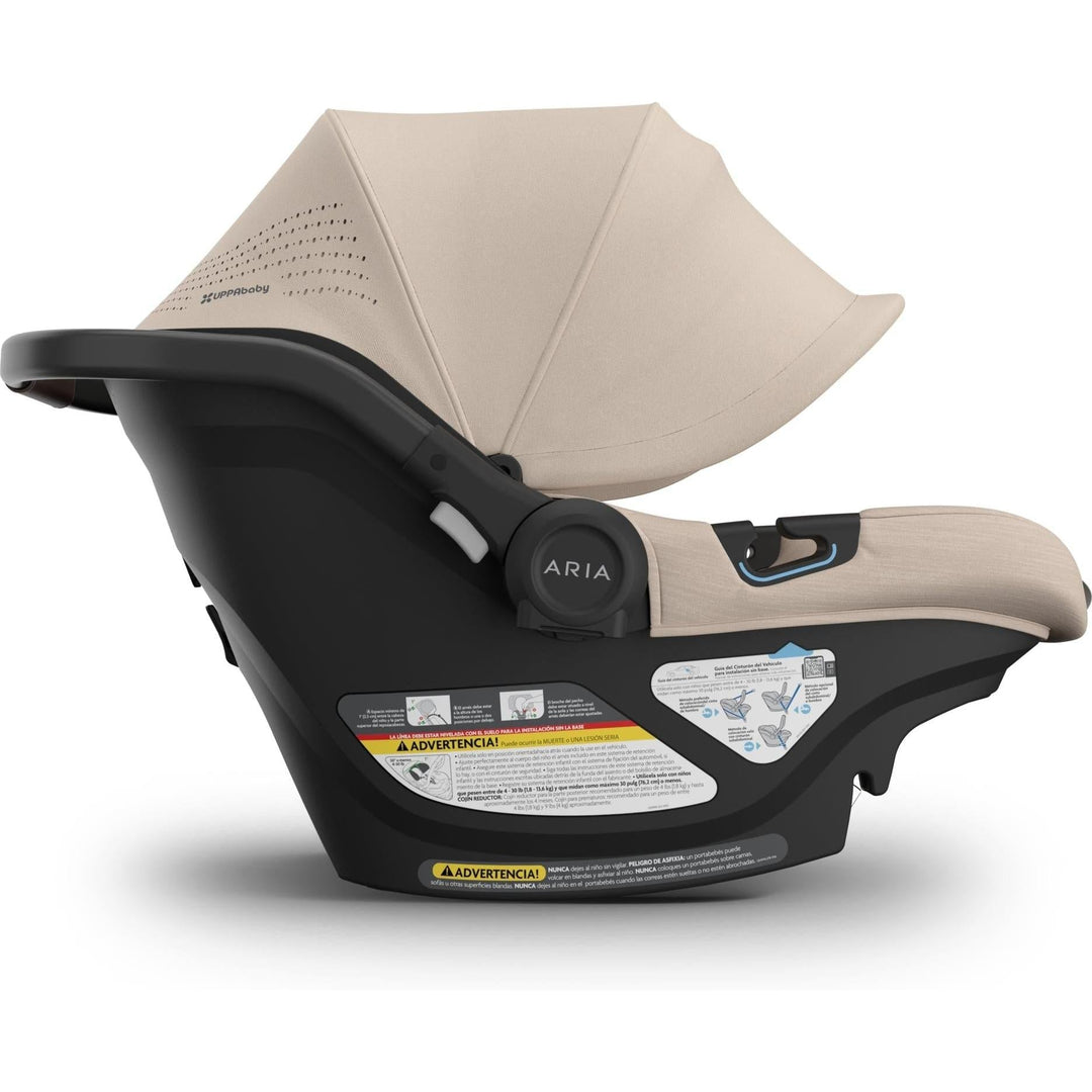 Ride in style with the Uppababy Aria V2 Infant Car Seat in Declan, your go-to good travel car seat.
