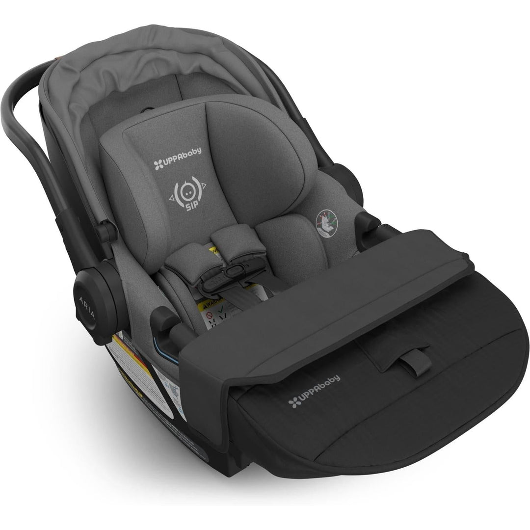 Designed for convenience, the Uppababy Aria V2 in Greyson folds compactly for easy travel.