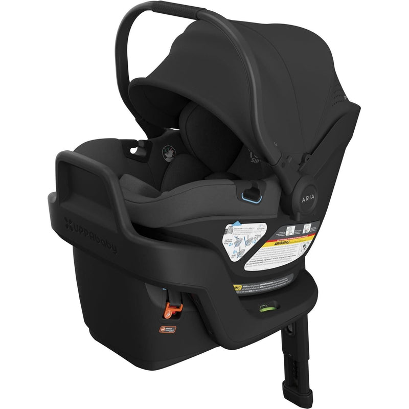 In bold Jake black, the Uppababy Aria V2 Infant Car Seat exudes modern style and stands out among the best car seats.
