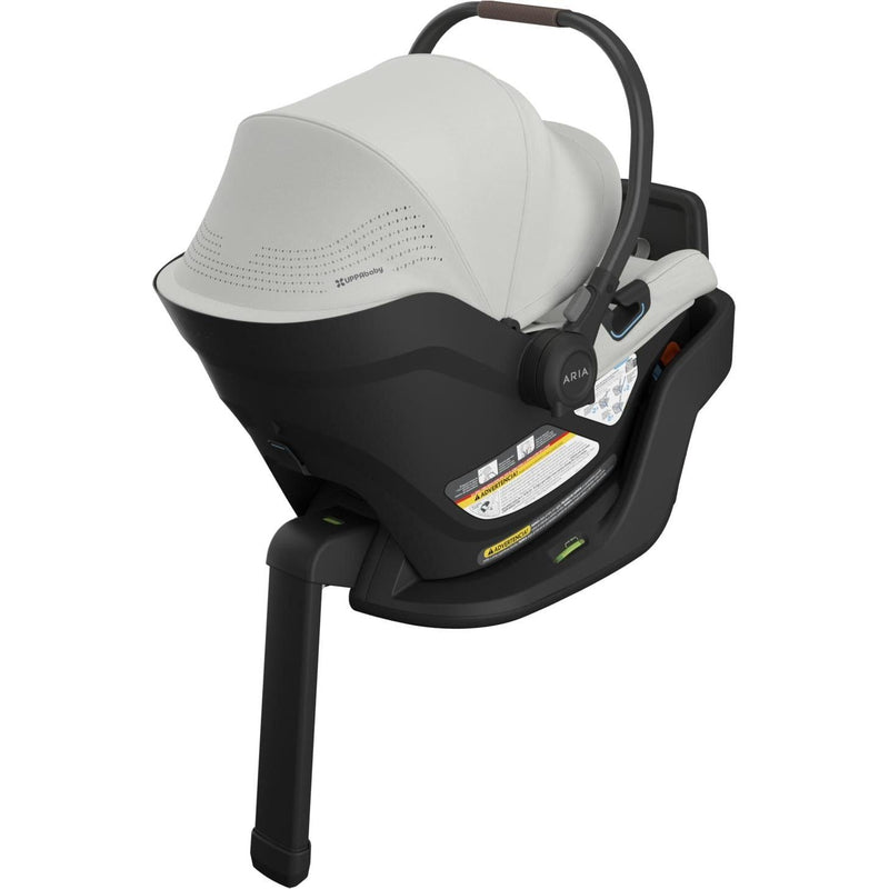 Uppababy Aria V2 Infant Car Seat in Savannah featuring short leg rest for newborn comfort and safety.
