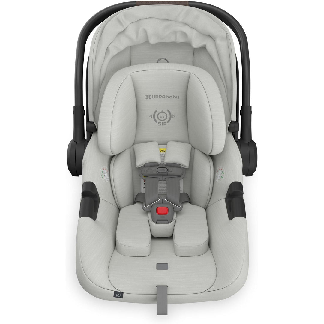 Captured from overhead, the Uppababy Aria V2 in Savannah emphasizes smooth contours and travel-ready comfort.