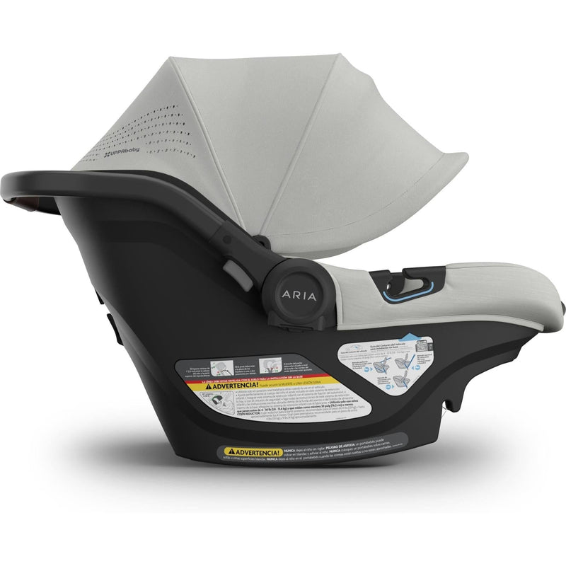 Profile of the Uppababy Aria V2 Infant Car Seat in Savannah highlights smooth lines and superior newborn support.