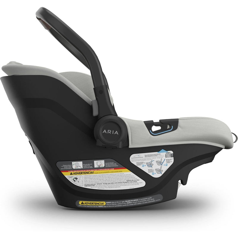 Second handle angle shown on the Uppababy Aria V2 in Savannah, offering ergonomic convenience for parents.