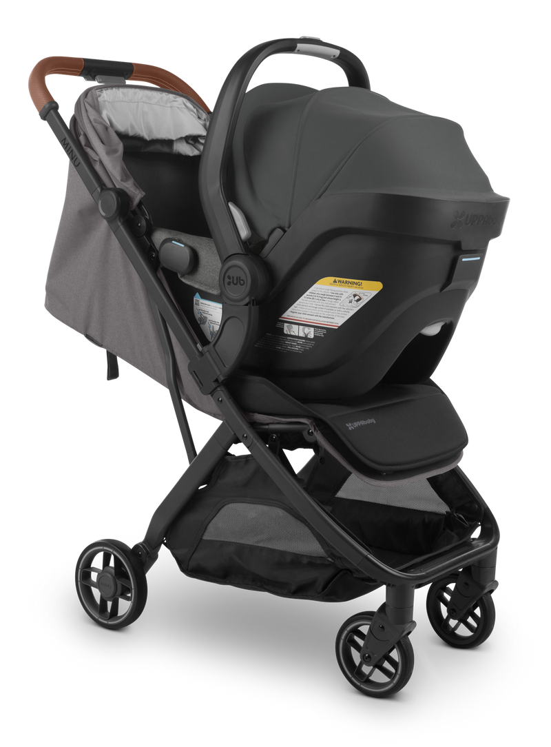 UPPAbaby Minu V3 Car Seat Adapters in Grey for quick stroller transformations. Ideal for lightweight travel strollers.