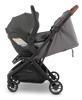 The UPPAbaby Minu V3 in Greyson, a lightweight stroller with a one-hand fold for ease of use.