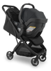 UPPAbaby Minu V3 in Jake, a stylish lightweight stroller with adjustable sunshade for comfort.