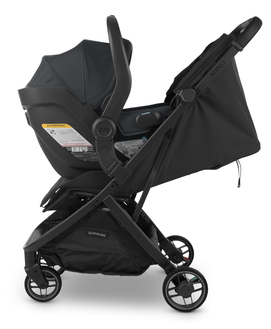 Compact and practical, UPPAbaby Minu V3 Car Seat Adapters in Jet Black. A must-have stroller accessory for convenience.