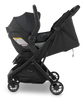 The UPPAbaby Minu V3 in Jake, a travel stroller with a compact fold and sleek design.