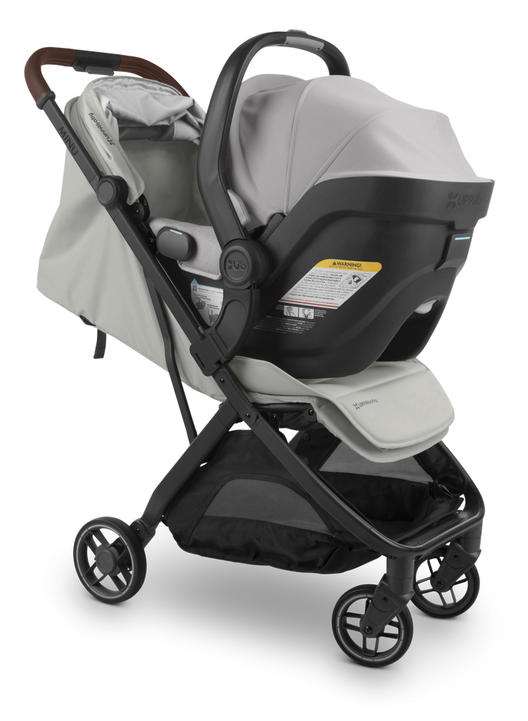 Upgrade your UPPAbaby Minu stroller with these Slate Car Seat Adapters, perfect for travel and everyday use.