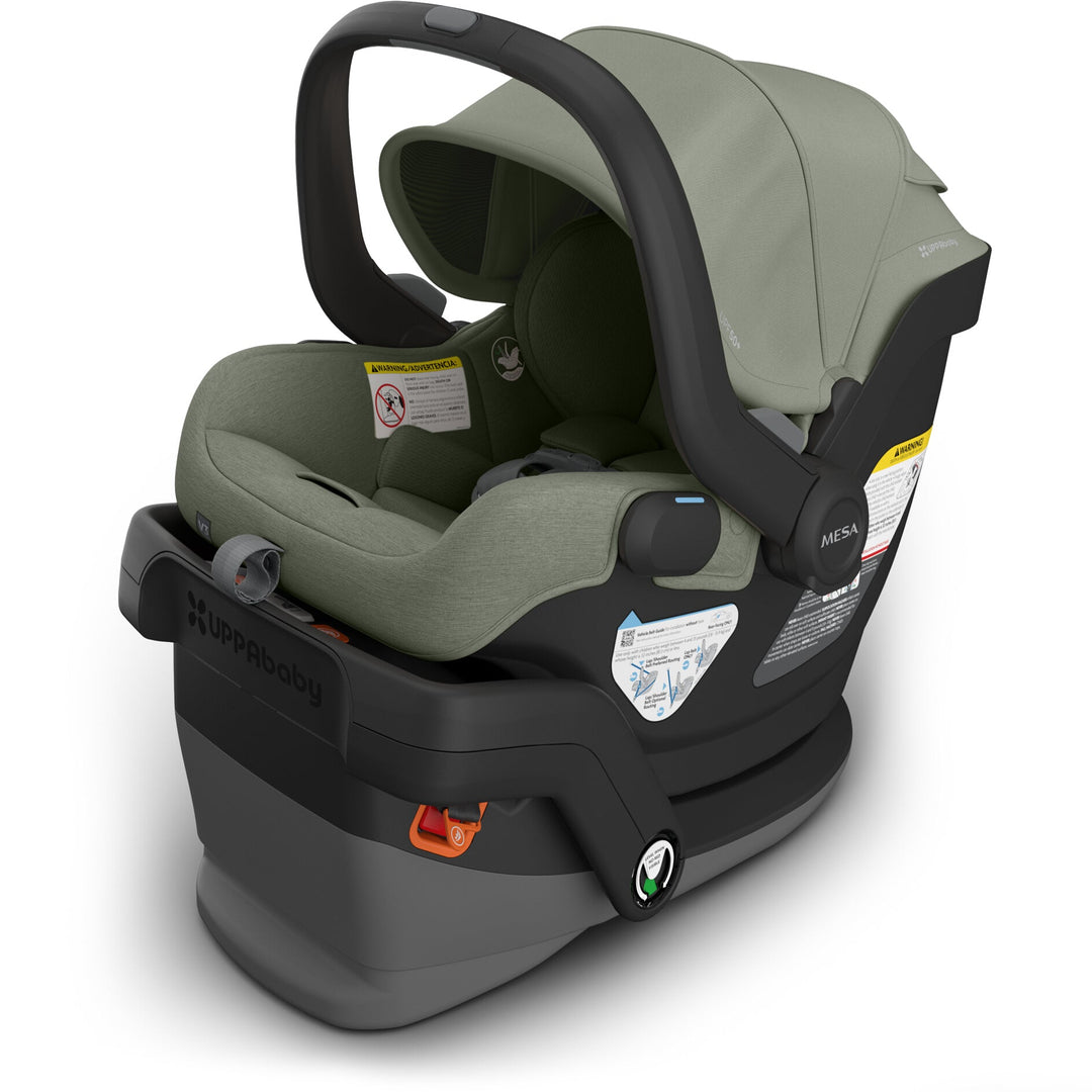 hero shot of uppababy safe mesa v3 infant car seat evelyn green