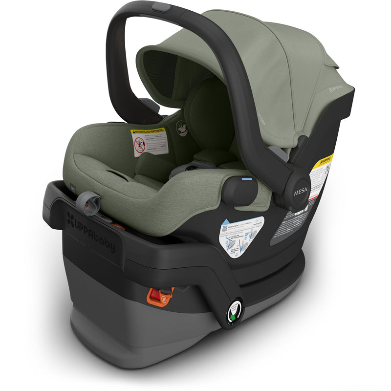 hero shot of uppababy safe mesa v3 infant car seat evelyn green