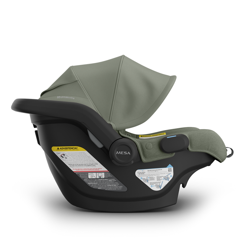Uppababy Aria V2 Infant Car Seat in Evelyn side profile, showcasing premium design and functionality in this best travel car seat.