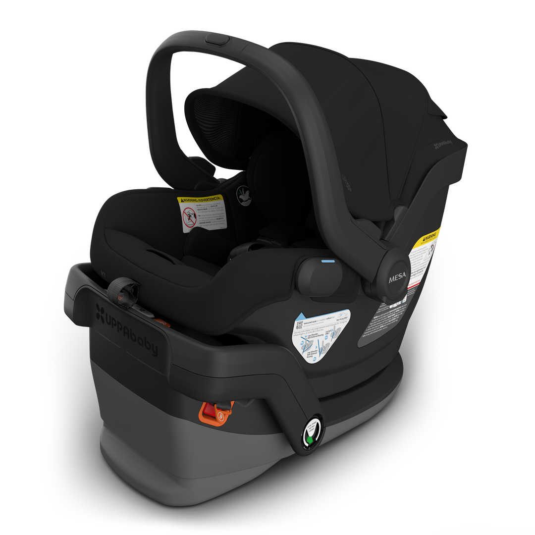 UPPAbaby Mesa V3 James Black hero — best all-black infant car seat with SensorSafe and SmartSecure base
