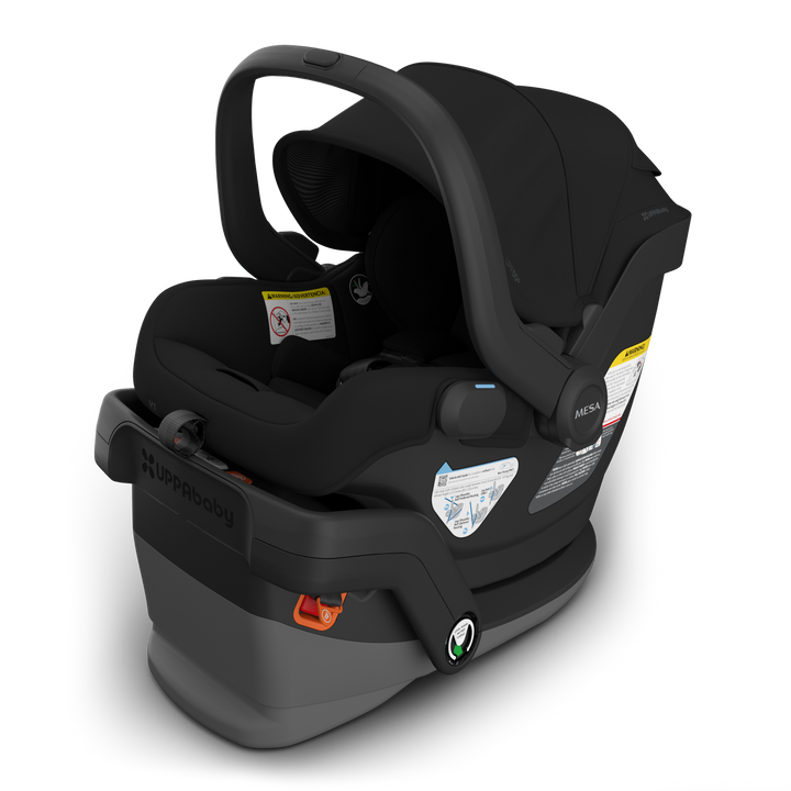 UPPAbaby Mesa V3 James Black hero — best all-black infant car seat with SensorSafe and SmartSecure base
