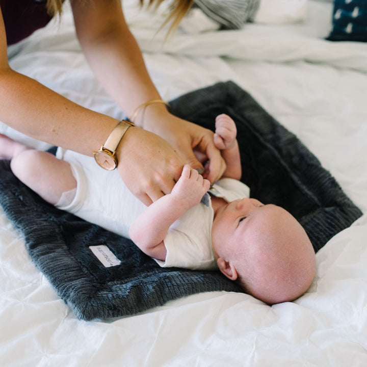 Charcoal Saranoni Lush Mini Blanket adds plush texture little ones love in premium Baby blankets collections.