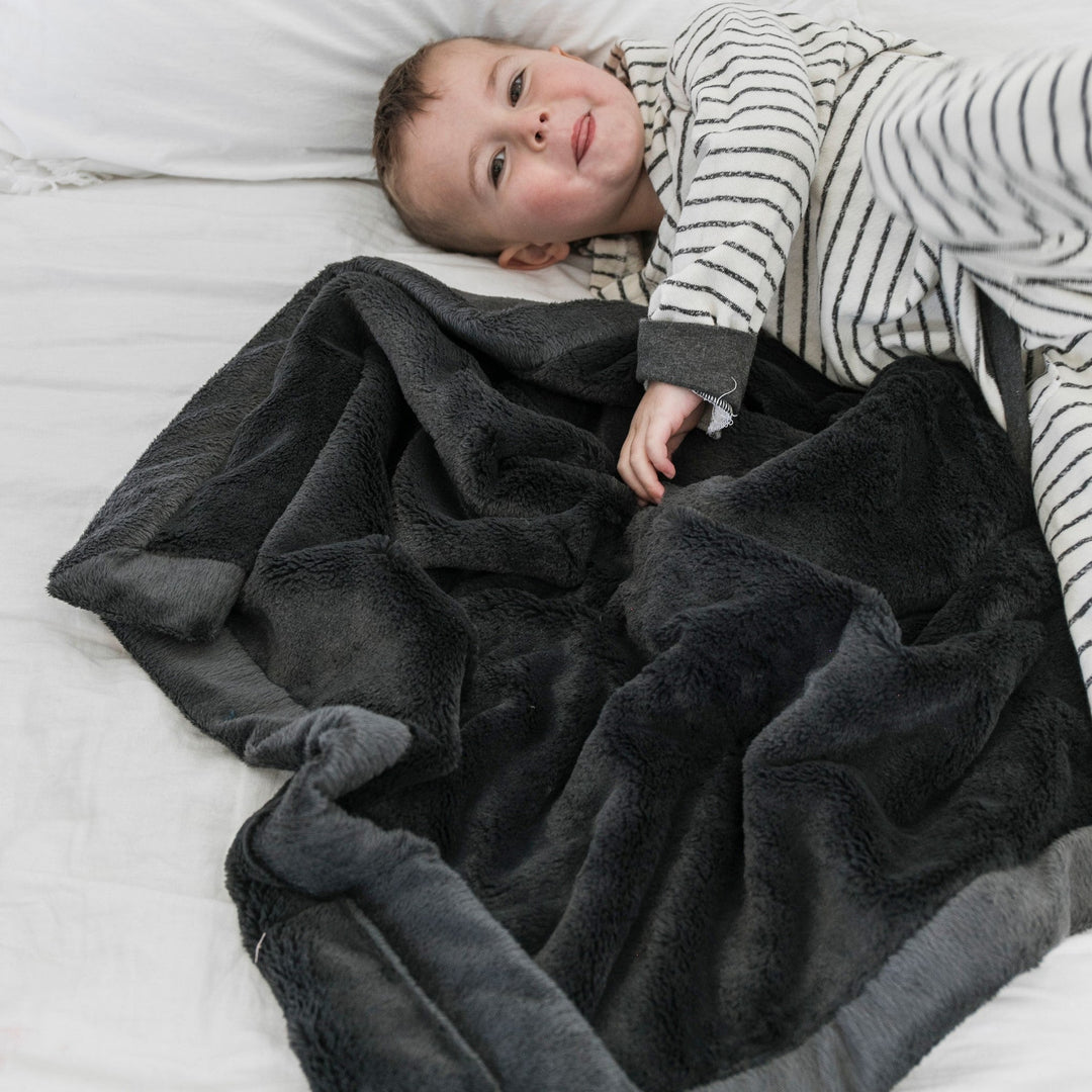 Soft Charcoal Lush Receiving Blanket from Saranoni makes nap time gentle, a top infant receiving blankets.