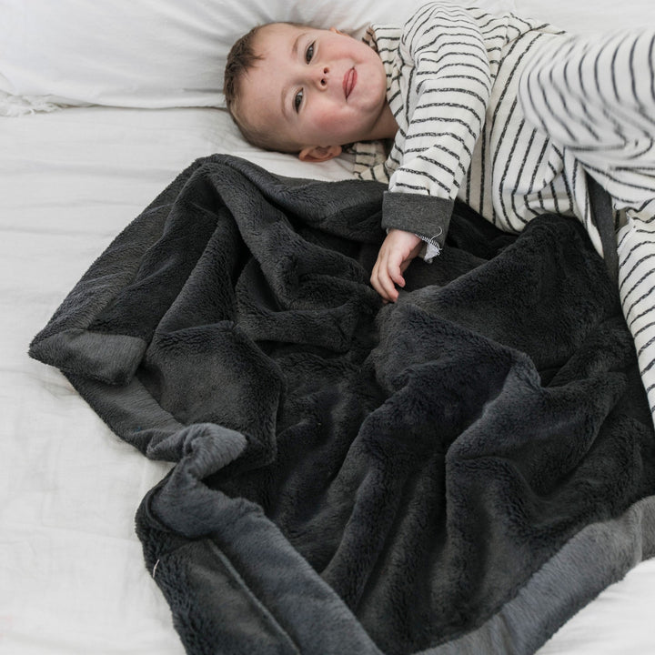 Soft Charcoal Lush Receiving Blanket from Saranoni makes nap time gentle, a top infant receiving blankets.
