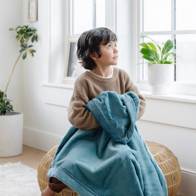 Saranoni Lush Toddler Blanket in Mineral Blue makes a perfect baby girl blankets option for comfort and style.