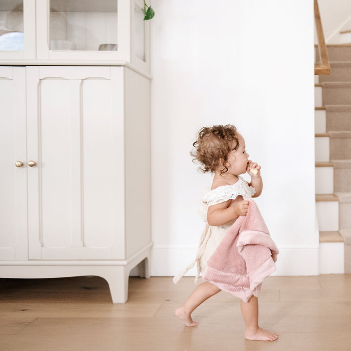 Soft luxe texture defines the Saranoni Lush Mini Blanket in Ballet Slipper, ranking high among Best baby blankets picks.