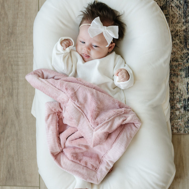 The Ballet Slipper Saranoni Lush Mini Blanket delivers dreamy plush texture stylish parents love in Baby blankets.