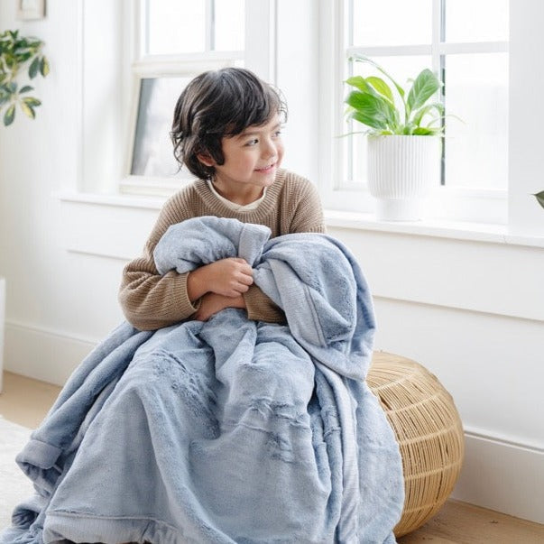 Keep infants snug with Storm Cloud Saranoni Lush Receiving Blanket, ideal for comfort as a best baby blanket.