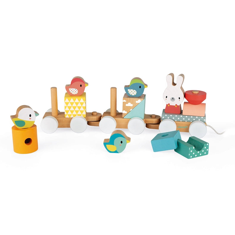 This Janod Pure Train brings joy to playtime while supporting fine motor development through kid toys play.
