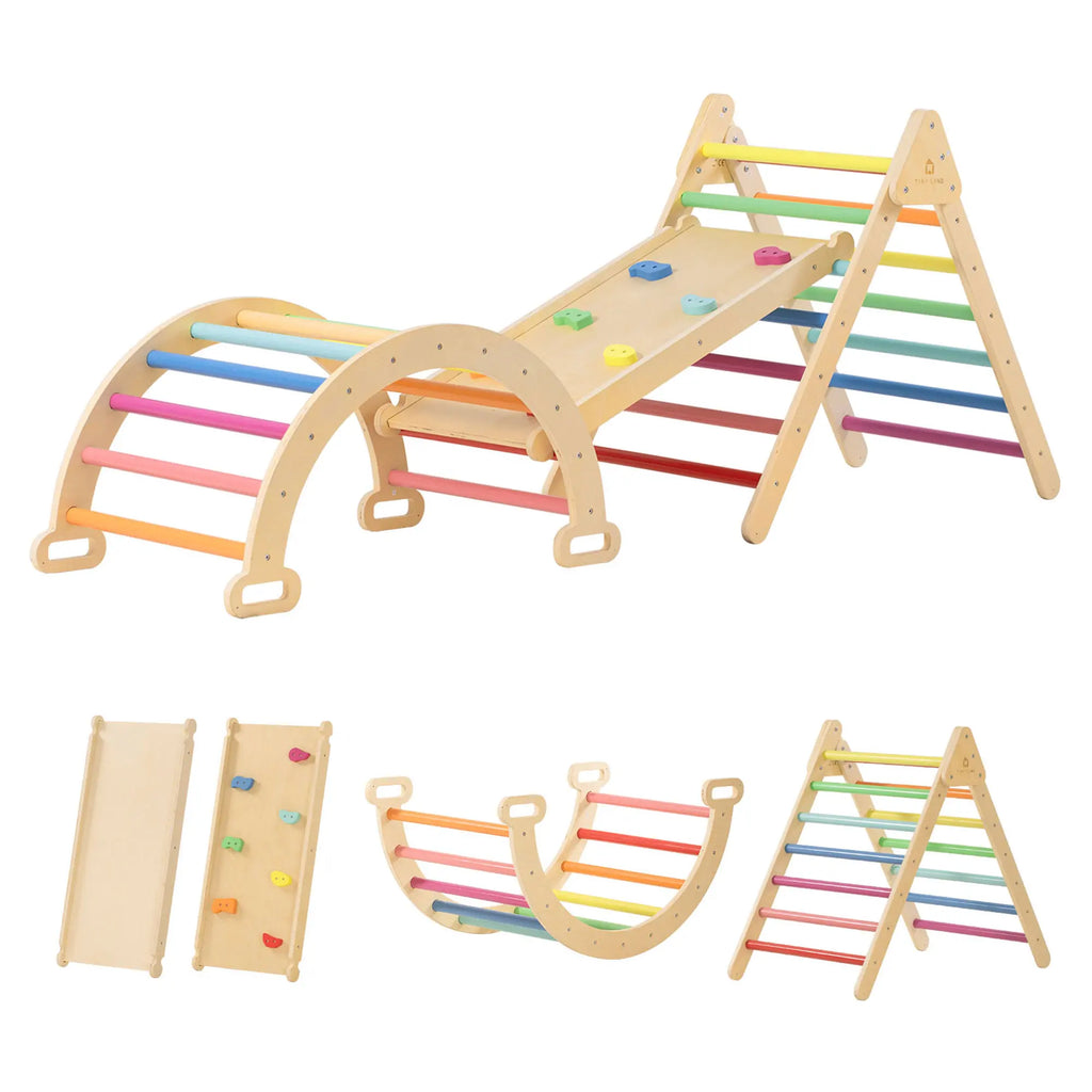 Tiny Land® 7-in-1 Rainbow Climbing Set montessori toys