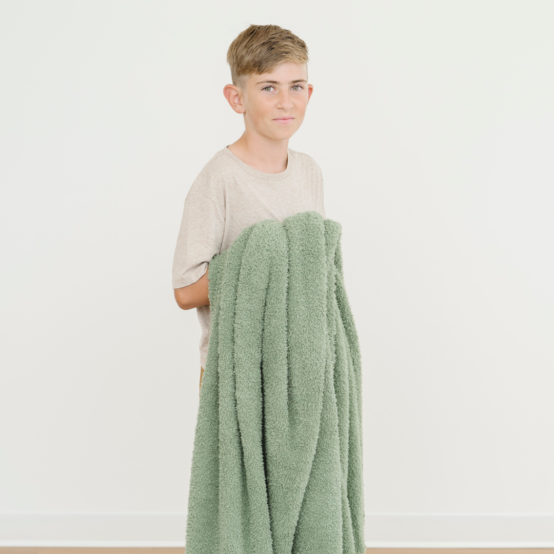 Saranoni BAMBONI¨ Toddler Blanket in Olive, crafted to be soft and cozy as soft baby blankets.