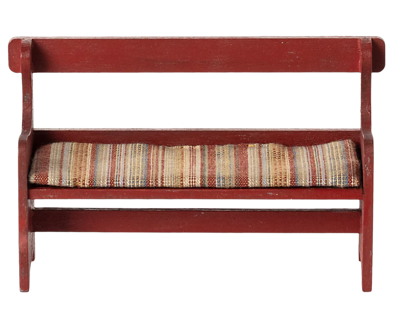 Maileg dollhouse furniture red bench