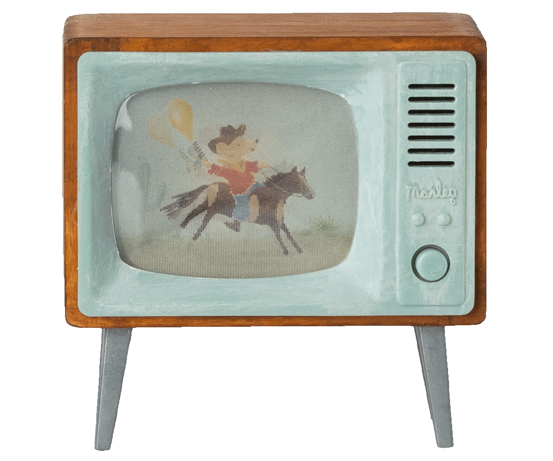 Vintage style Maileg mouse TV dollhouse accessory