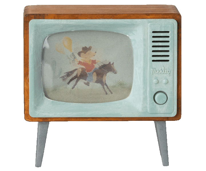 Vintage style Maileg mouse TV dollhouse accessory