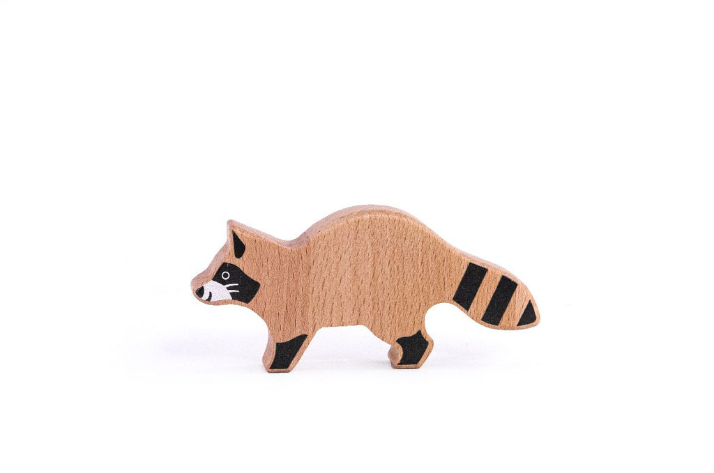 Bajo wood toy raccoon wild animals set