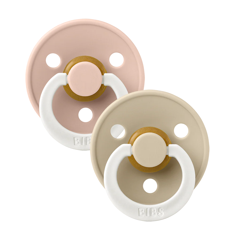 Glow design in Blush & Vanilla BIBS Pacifier Colour Collection 2 Pack, babyÕs pacifier duo.