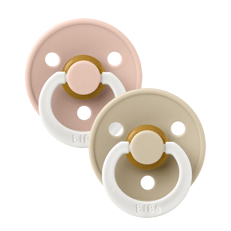 Glow design in Blush & Vanilla BIBS Pacifier Colour Collection 2 Pack, babyÕs pacifier duo.