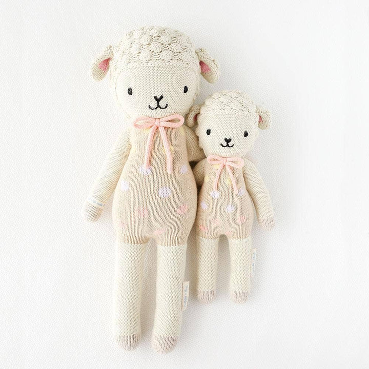 cuddle and kind lamb doll in pastel colors hand woven in peru 