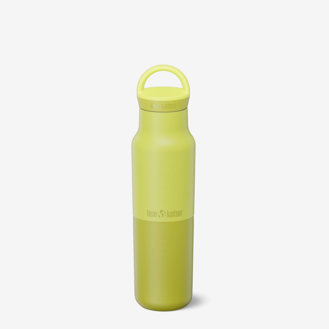 Klean Kanteen 12oz Rise Classic Water Bottle in Acacia, featuring metal construction and insulated design to keep drinks hot or cold.