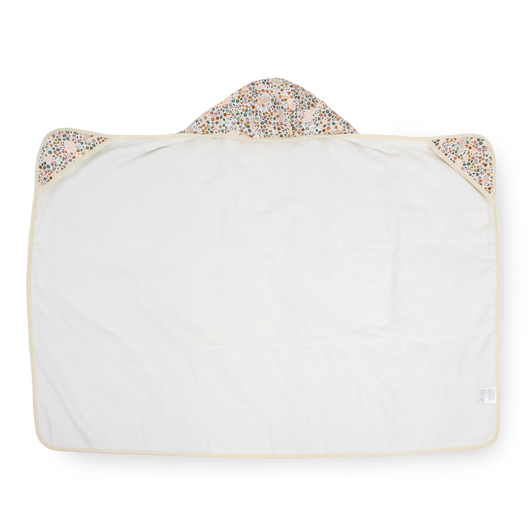 Pressed Petals hooded baby towel by Little Unicorn, cozy and gentle for toddlers