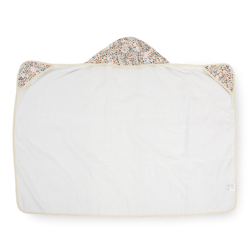 Pressed Petals hooded baby towel by Little Unicorn, cozy and gentle for toddlers