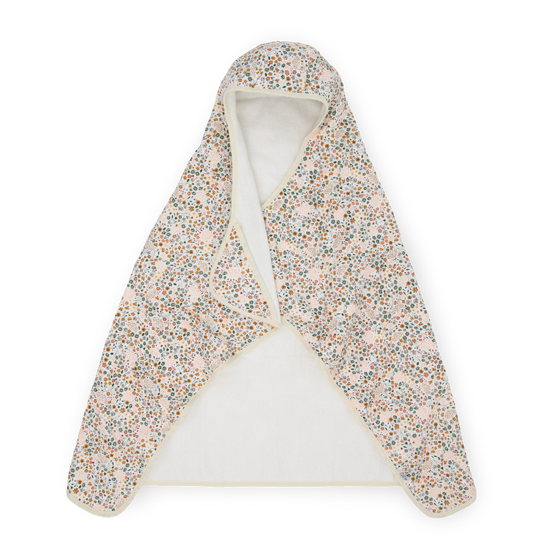 Little Unicorn Toddler Hooded Towel - Pressed Petals, soft baby towels for bath time