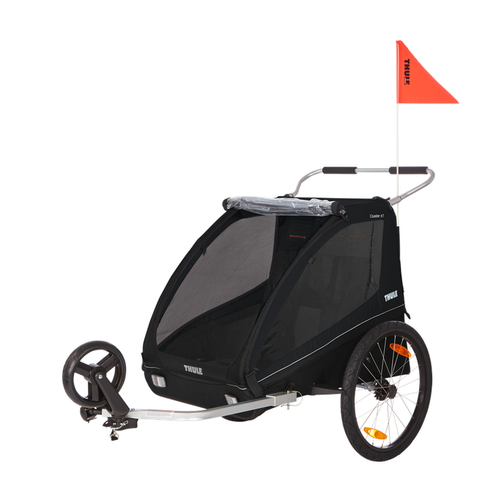Thule Coaster XT in Black, 2-seat child bike trailer and stroller