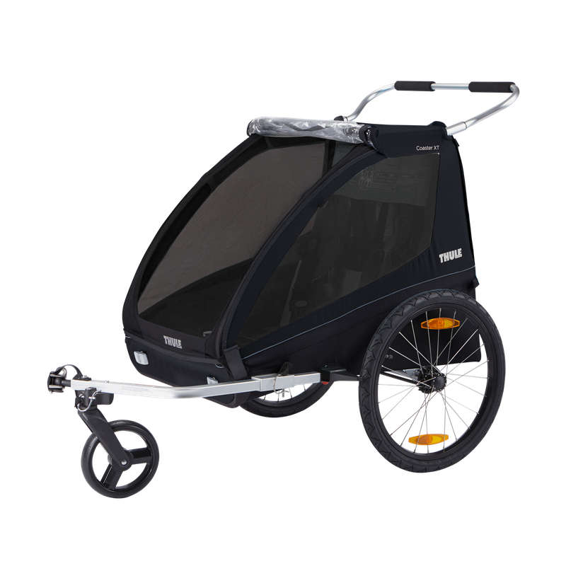 Child bike trailer Thule Coaster XT, Black colorway, with stroller kit