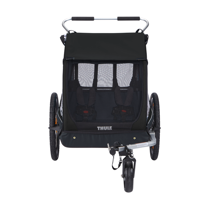 Thule Coaster XT Black 2-seat bike trailer stroller with rear cargo space