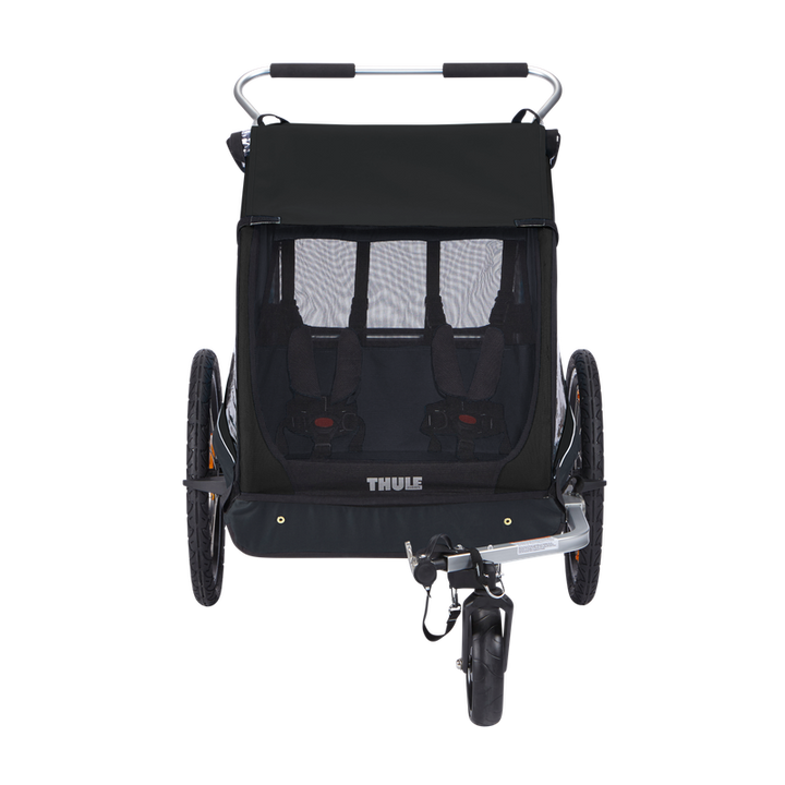 Thule Coaster XT Black 2-seat bike trailer stroller with rear cargo space