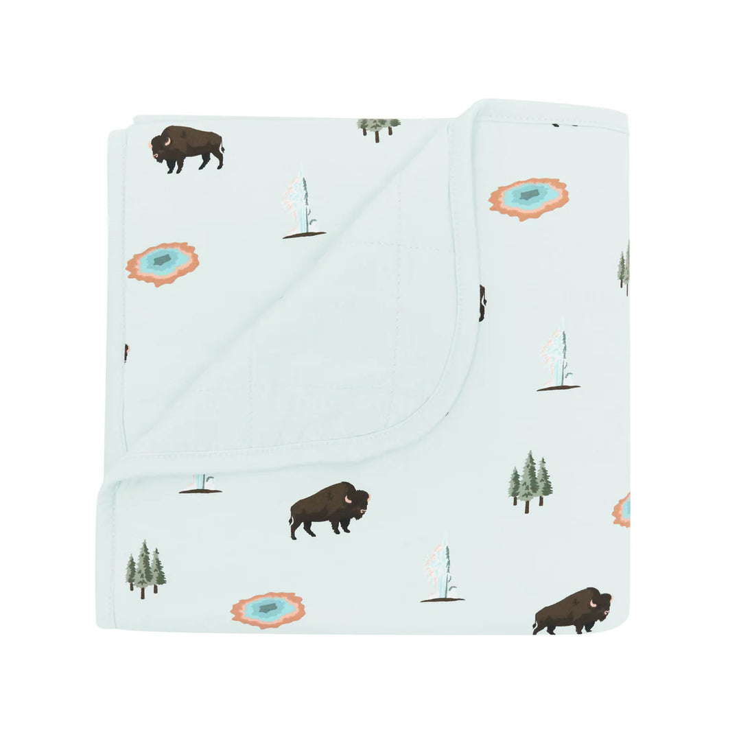 Bring nature indoors using the Yellowstone Kyte Baby Blanket.