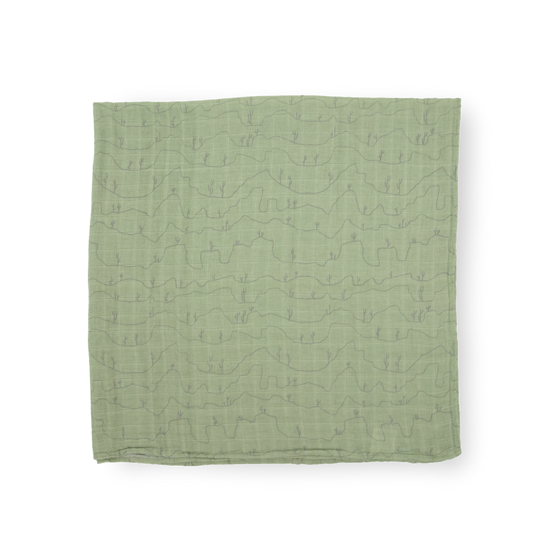 Little Unicorn Cotton Muslin Swaddle Blanket - Cactus Lines offers breathable muslin baby blankets for cozy naps.
