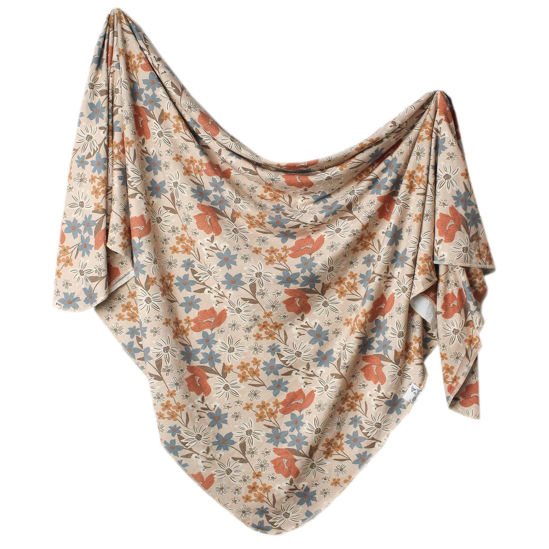 Copper Pearl Eden Knit Swaddle Blanket — soft newborn receiving blanket for baby