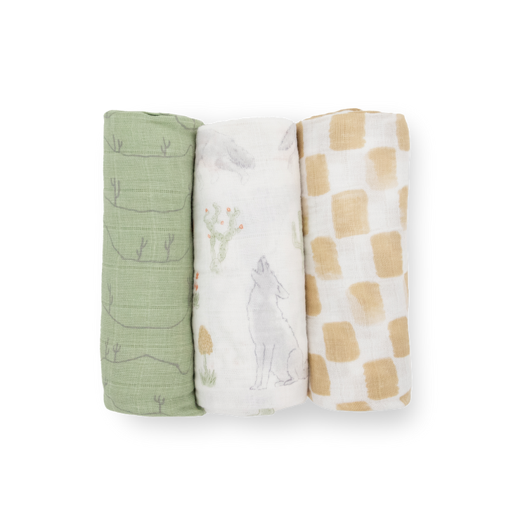Little Unicorn Desert Night Muslin Swaddle Blanket 3 Pack, muslin for swaddling newborns